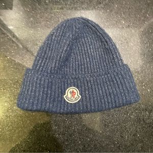 Moncler Blue Ribbed Beanie